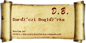 Daróczi Boglárka névjegykártya
